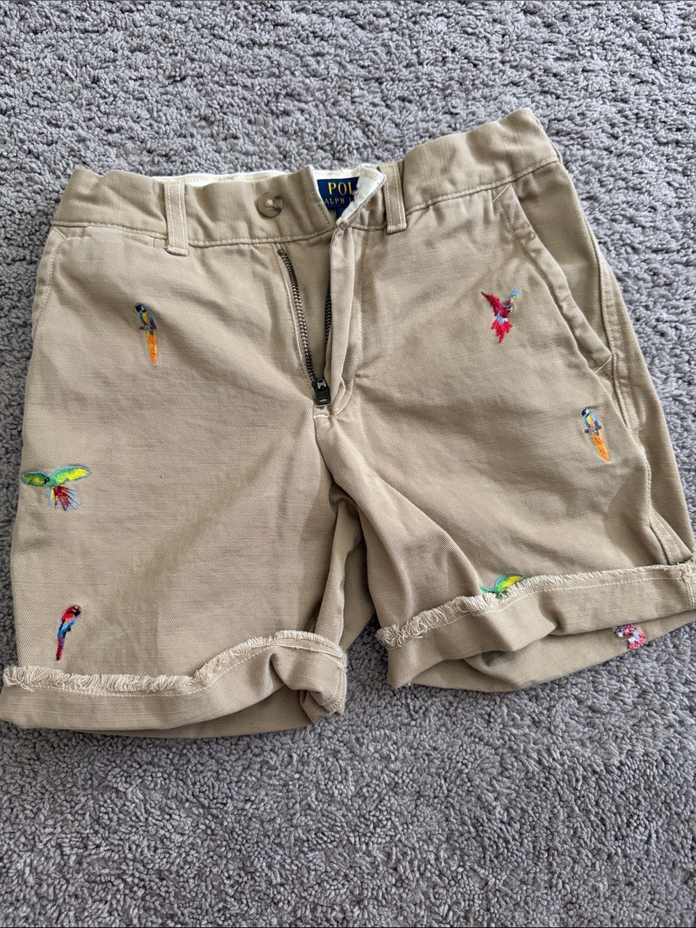 Polo Ralph Lauren Khaki Parrot Embroidered Shorts